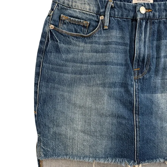 Good American Blue Denim Mini Skirt - Picture 3 of 11